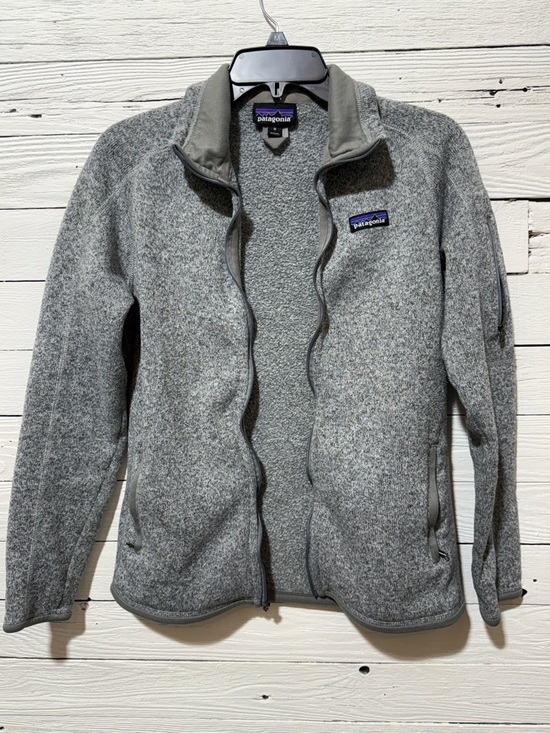 Patagonia Jackets & Blazers - Patagonia Grey Fleece with Multicolor Logo Womens Need Zipper